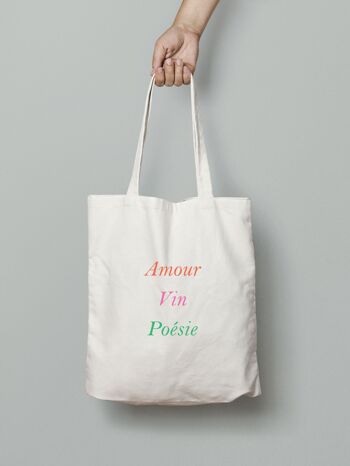 Tote bag "Amour vin poésie" 2