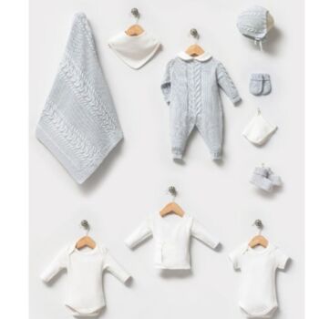 0-3M nouveau-né tressé Style bébé tricot en coton ensemble 10 pièces 2