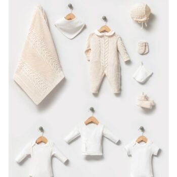 0-3M nouveau-né tressé Style bébé tricot en coton ensemble 10 pièces 3