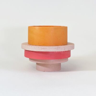 Totemico Medium Pot- Orange, Red and Blush Pink