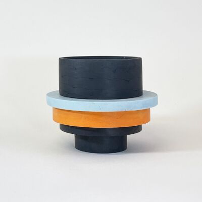Totemico Medium Pot- Black, Blue and Orange