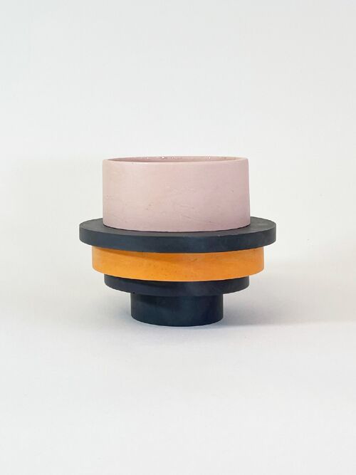 Totemico Medium Pot- Blush Pink, Black and Orange