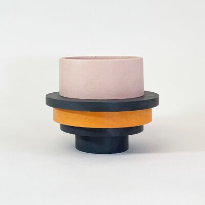 Totemico Medium Pot – Blush Pink, Schwarz und Orange