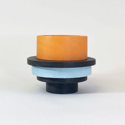 Totemico Medium Pot- Orange, Blue and Black