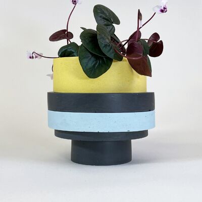 Totemico Large Pot- Yellow, Blue and Black