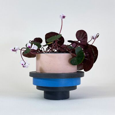 Totemico Medium Pot- Black, Blush Pink and Cobalt