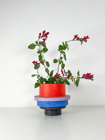 Pot moyen Totemico - Noir, Rouge, Baie et Bleu Royal 1