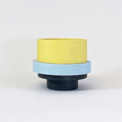 Piccolo Pot Yellow, Blue and Black