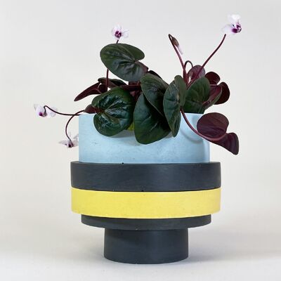 Totemico Large Pot- Blue, Yellow and Black