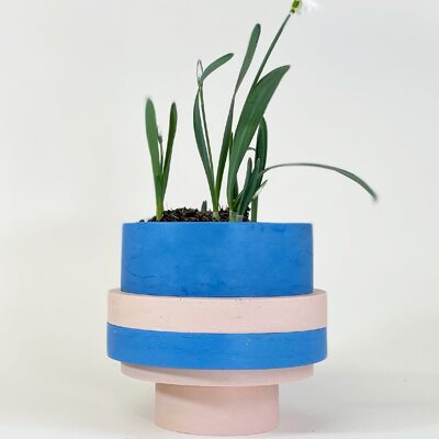 Totemico Large Pot- Cobalt and Blush Pink