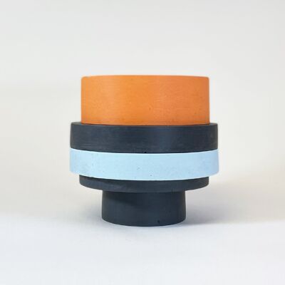 Großer Totemico-Topf – Orange, Blau und Schwarz