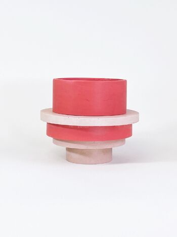 Pot moyen Totemico - Rouge et rose blush