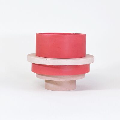 Totemico Medium Pot- Red and Blush Pink
