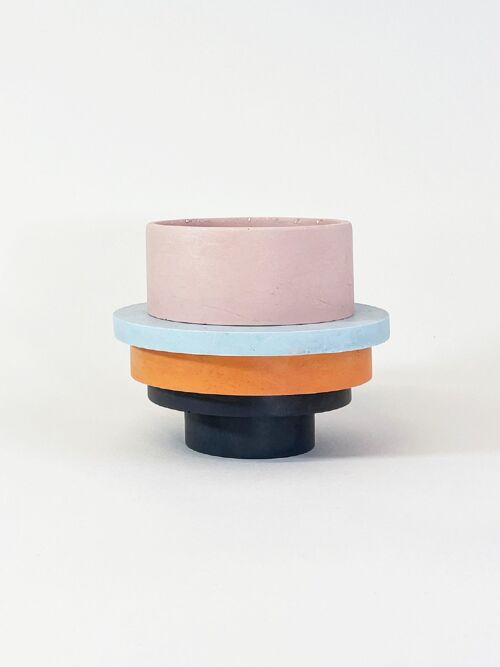 Totemico Medium Pot- Blush Pink, Black, Blue and Orange