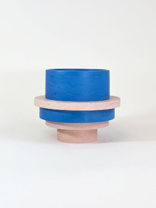 Totemico Medium Pot- Cobalt and Blush Pink