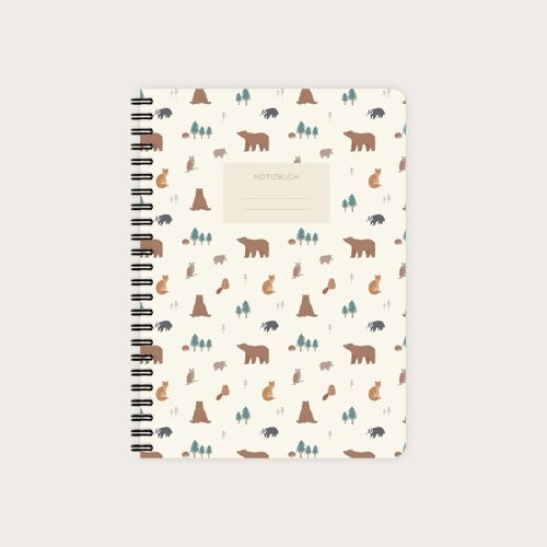 Notizblock A5 | Forest Animals Pattern