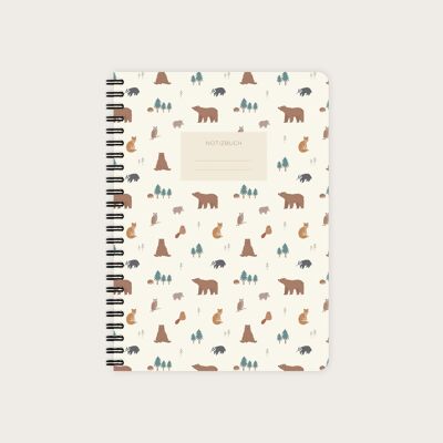 Notepad A5 | Forest Animals Pattern