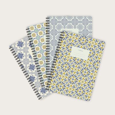 Ensemble de 4 A5 | Blocs-notes Motif Azulejos