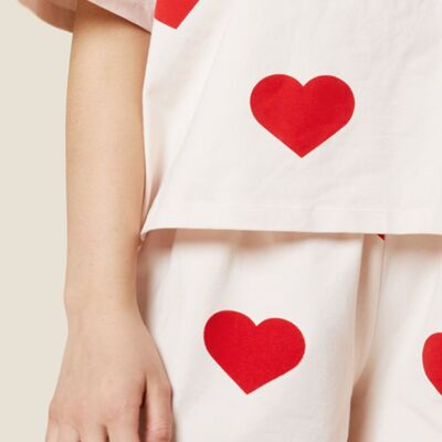 Pijama de algodón orgánico - Big Love Light Pink