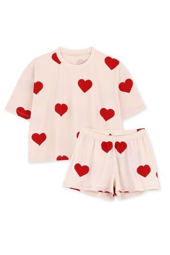 Pyjama coton BIO - Big Love Light Pink 2