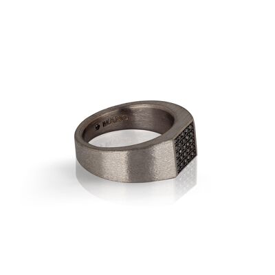 Ring  made in  titanium with pave' di 25 black diamonds .-19