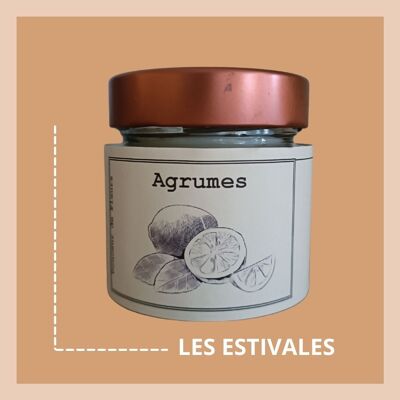 Candela in cera di soia e colza - Agrumi - 180gr