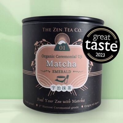 Poudre de thé Matcha émeraude biologique - Matcha de qualité cérémonielle d'Uji