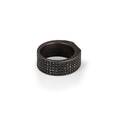 Ring  made in titanium tutto made incassato with black diamonds .-21