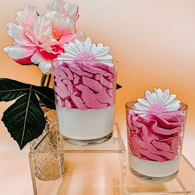 Large gourmet cotton flower candle - SPRING