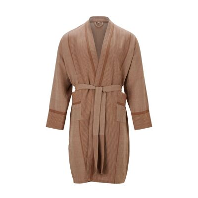 Mete Hand Loomed Cotton Dressing Gown - Rose Brown