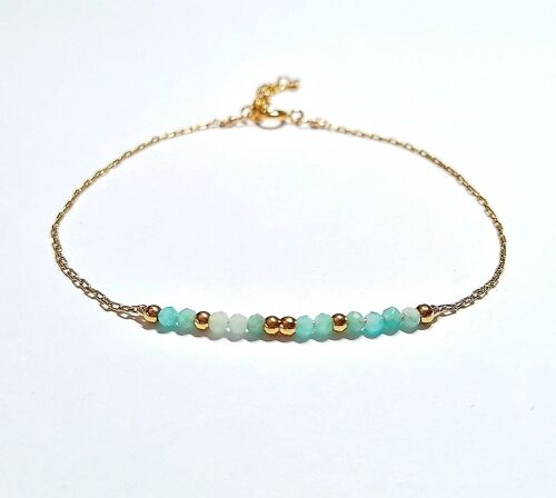 Bracelet en Acier Inoxydable Doré avec Perles d'Amazonite