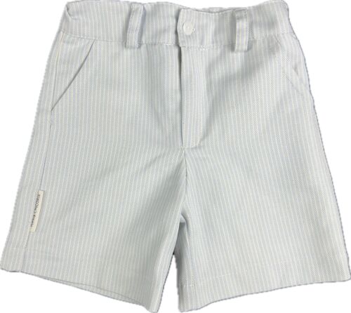 Blue striped twill shorts
