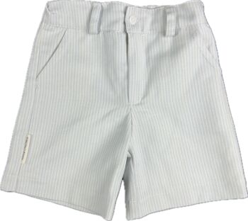 Blue striped twill shorts 1