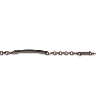 Bracelet  made in titanium, 18 black diamonds ,  red gold 18 kt and red gold 9 kt.-m