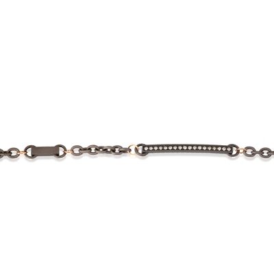 Bracelet  made in titanium, 18 white diamonds, red gold 9kt and 18 kt.-l