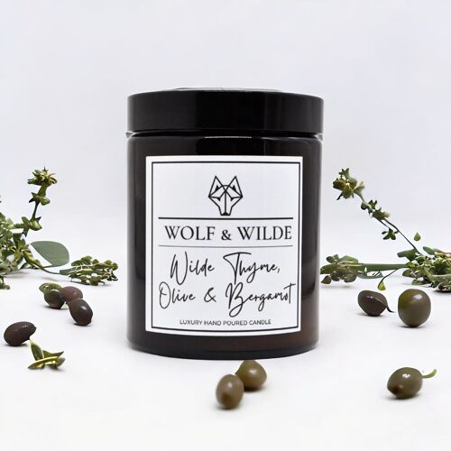 Wilde Thyme, Olive & Bergamot Luxury Handmade Scented Candle
