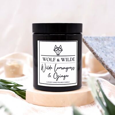 Wilde Lemongrass & Ginger Luxus-Aromatherapie-Duftkerze
