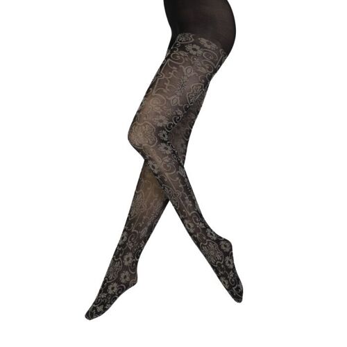AMINA tights with a floral pattern size S/M