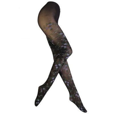 BARI 60DEN tights with floral pattern size S/M