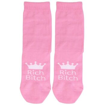 RICH BITCH chaussettes en coton rose pour femme TAILLE 6-9 2