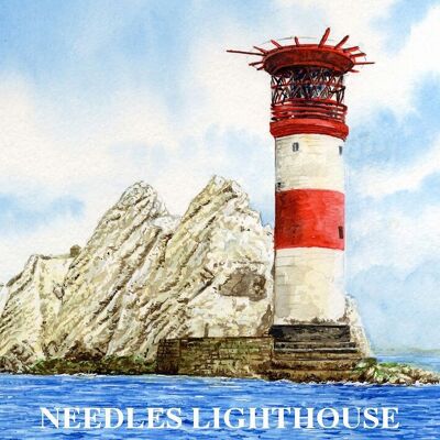 Isla de Wight, imán para nevera con faro de Needles