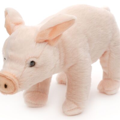 Cerdo rosa, de pie - 23 cm (largo) - Palabras clave: granja, cerdo, lechón, peluche, peluche, peluche, peluche