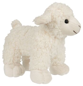 Agneau blanc - 19 cm (longueur) - Mots clés : ferme, mouton, peluche, peluche, peluche, doudou 2