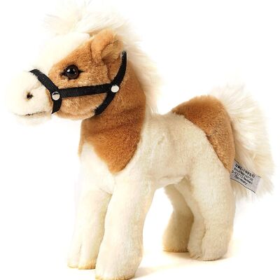 Horse, standing, beige-white (without saddle) - 23 cm (length) - Keywords: farm, plush, plush toy, stuffed animal, cuddly toy