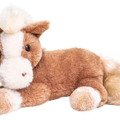 Caballo tumbado (marrón) - súper suave - 28 cm (largo) - Palabras clave: granja, peluche, peluche, peluche, peluche