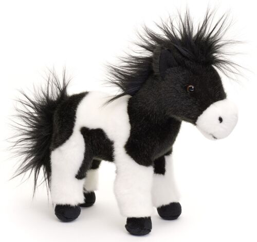 Pferd schwarz-weiß, stehend - 23 cm (Höhe) - Keywords: Bauernhof, Plüsch, Plüschtier, Stofftier, Kuscheltier