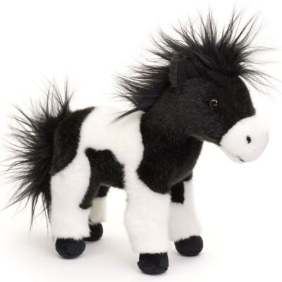 Cavallo bianco e nero, in piedi - 23 cm (altezza) - Parole chiave: fattoria, peluche, peluche, animale di peluche, peluche