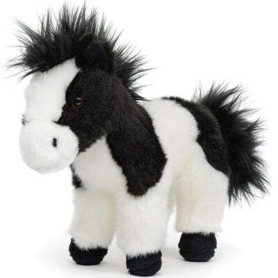 Pferd schwarz-weiß, stehend - 19 cm (Höhe) - Keywords: Bauernhof, Plüsch, Plüschtier, Stofftier, Kuscheltier