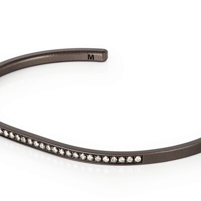 Bracelet collection minimal rigido made in titanium,red gold and 31 white diamonds.-m