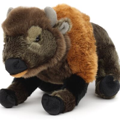 Bison, sitting - 29 cm (length) - Keywords: farm, buffalo, bison, cattle, plush, plush toy, stuffed animal, cuddly toy